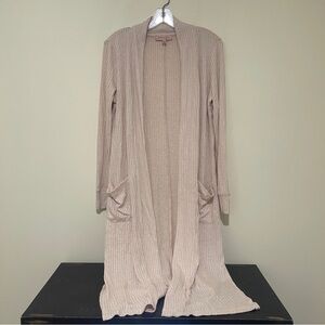 Philosophy Beige Ribbed Cardigan